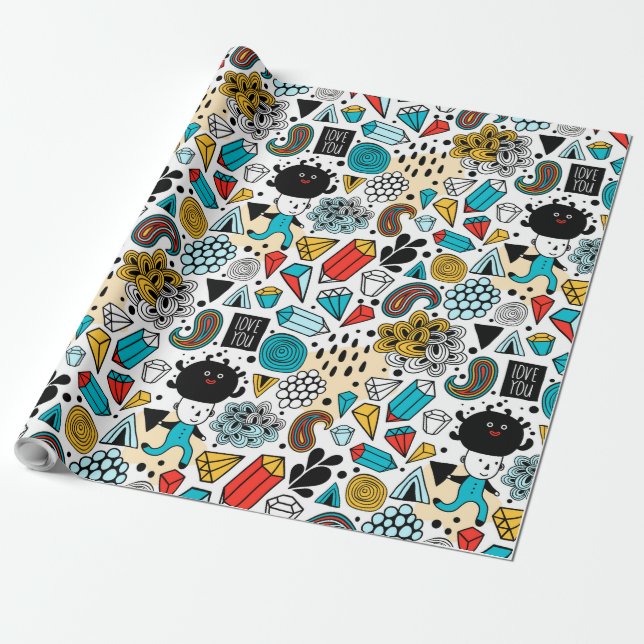 Crazy head wrapping paper (Unrolled)