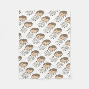 crazy hedgehog lady fleece blanket