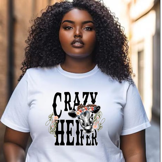 Crazy Heifer - Floral Cow T-Shirt (Creator Uploaded)
