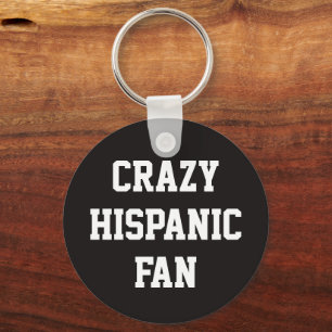 Crazy Hispanic Fan, Funny Basketball Mexican Proud Key Ring
