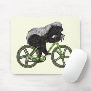 Crazy Honey Badger riding a bicycle  Mouse Pad