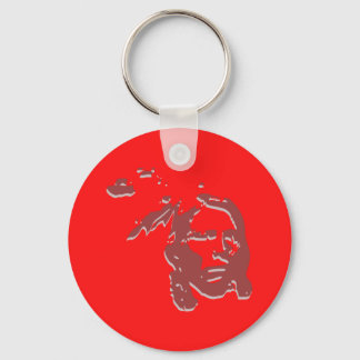 crazy horse indian face key ring