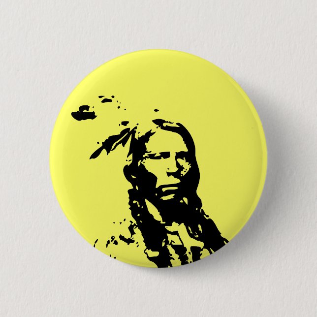 Crazy Horse Native American 6 Cm Round Badge (Front)