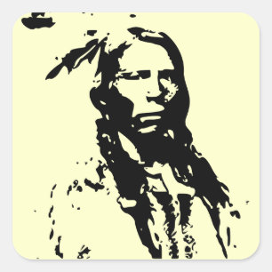 Crazy Horse Native American Square Sticker