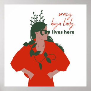 Crazy Hoya Lady Lives Here Funny Plant Hobby Poster