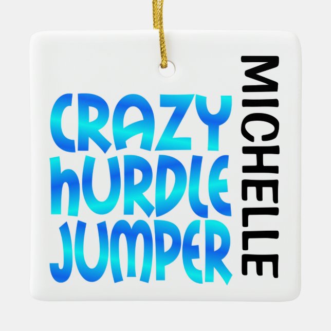 Crazy Hurdle Jumper CUSTOM Ceramic Ornament (Front)