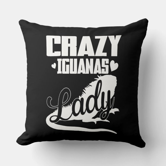 Crazy Iguana Lady Cushion (Front)
