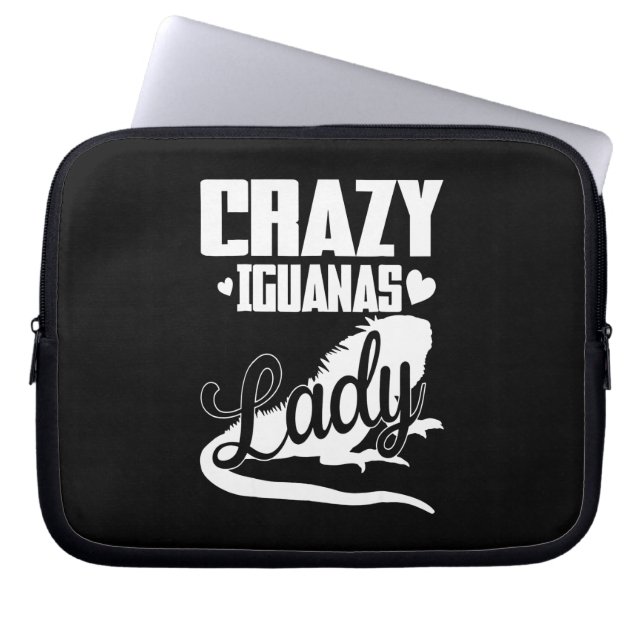 Crazy Iguana Lady Laptop Sleeve (Front)