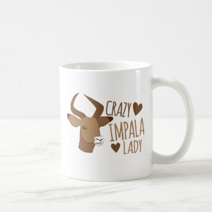 crazy impala lady coffee mug