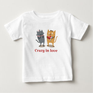 Crazy in Love Couple Cats Baby T-Shirt