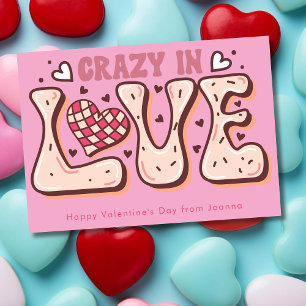 Crazy in love retro valentine's day holiday card