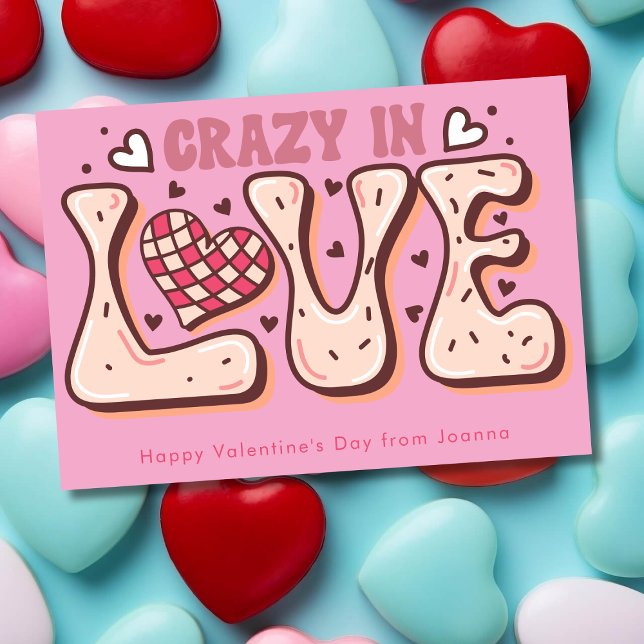 Crazy in love retro valentine's day holiday card (Creator Uploaded)