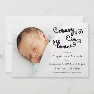 Crazy in Love Yellow - Birth Announcement