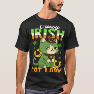 Crazy Irish Cat Lady  Saint Patrick s T-Shirt