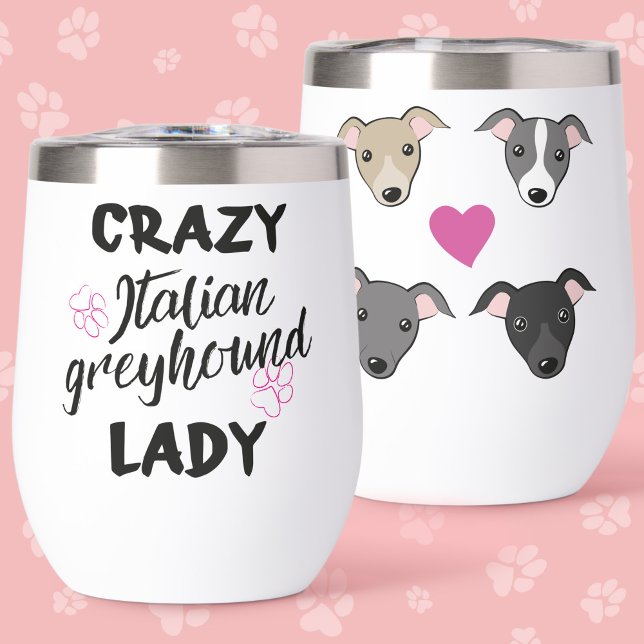 Crazy Italian Greyhound Lady Dog Lover Funny Text (Creator Uploaded)
