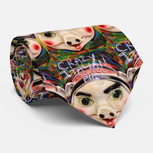 Crazy Italian Pig Fun Tie (Rolled)
