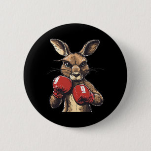 Crazy Kangaroo With Boxing Gloves For A Wild Punch 6 Cm Round Badge