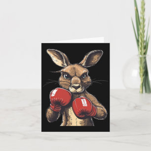 Crazy Kangaroo With Boxing Gloves For A Wild Punch Card
