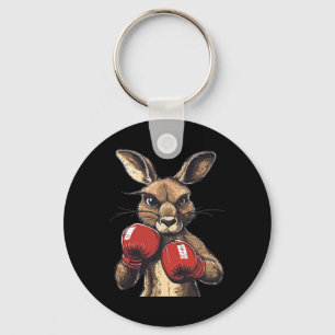 Crazy Kangaroo With Boxing Gloves For A Wild Punch Key Ring