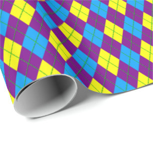 Crazy Kids Colors 01 Argyle Gift Wrapping Paper
