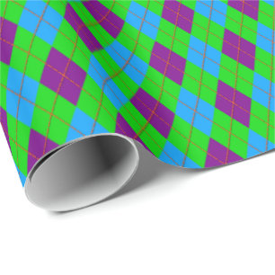 Crazy Kids Colors 14 Argyle Gift Wrapping Paper