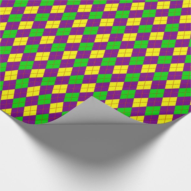 Crazy Kids Colours 05 Argyle Gift Wrapping Paper (Corner)
