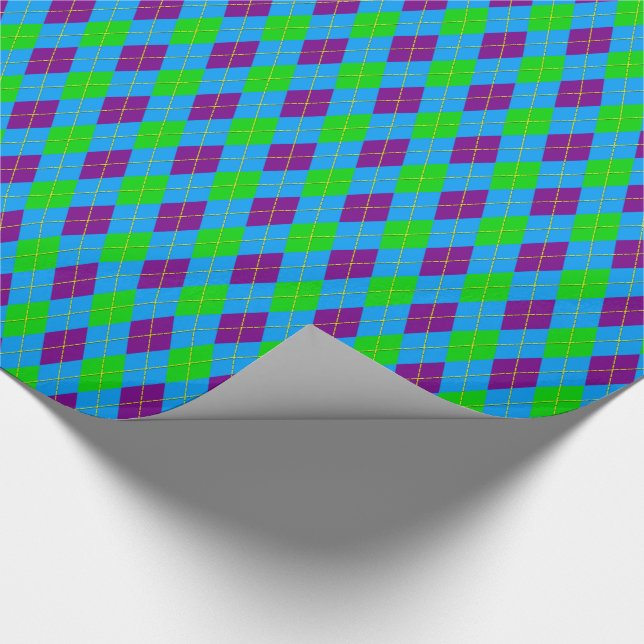 Crazy Kids Colours 07 Argyle Gift Wrapping Paper (Corner)