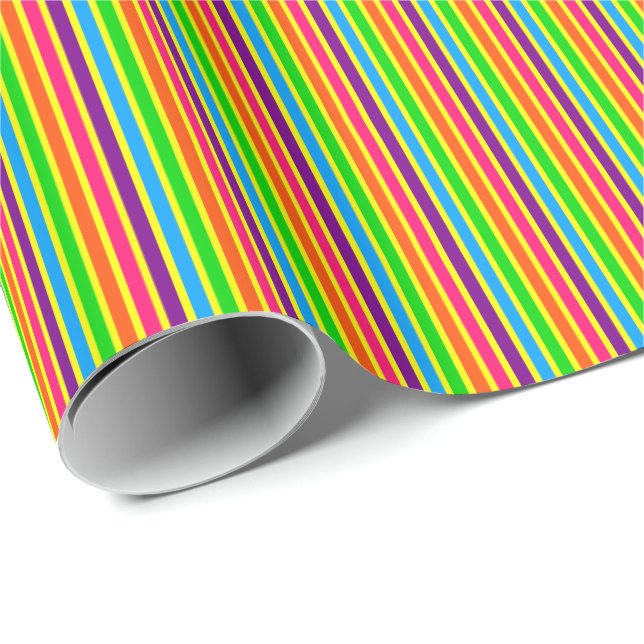 Crazy Kids Colours 07-Striped Gift Wrap (Roll Corner)