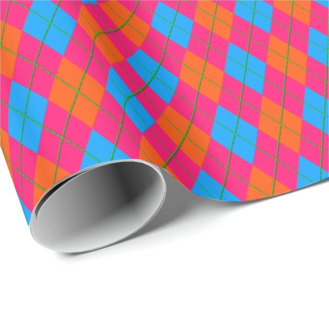 Crazy Kids Colours 12 Argyle Gift Wrapping Paper (Roll Corner)