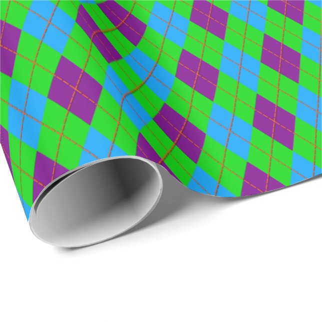 Crazy Kids Colours 14 Argyle Gift Wrapping Paper (Roll Corner)