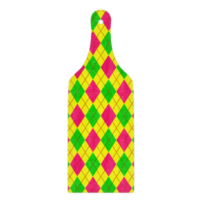 Crazy Kids Colours Argyle 6-CUTTING BOARD PADDLE (Front)