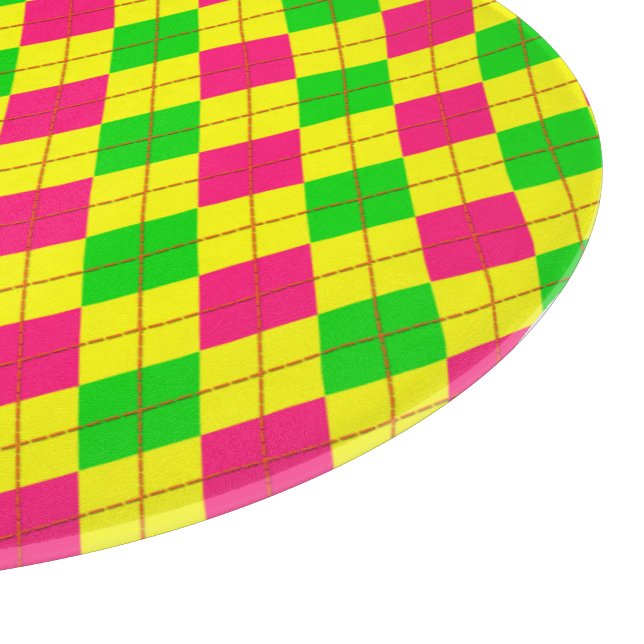 Crazy Kids Colours Argyle 6-ROUND CUTTING BOARD (Corner)