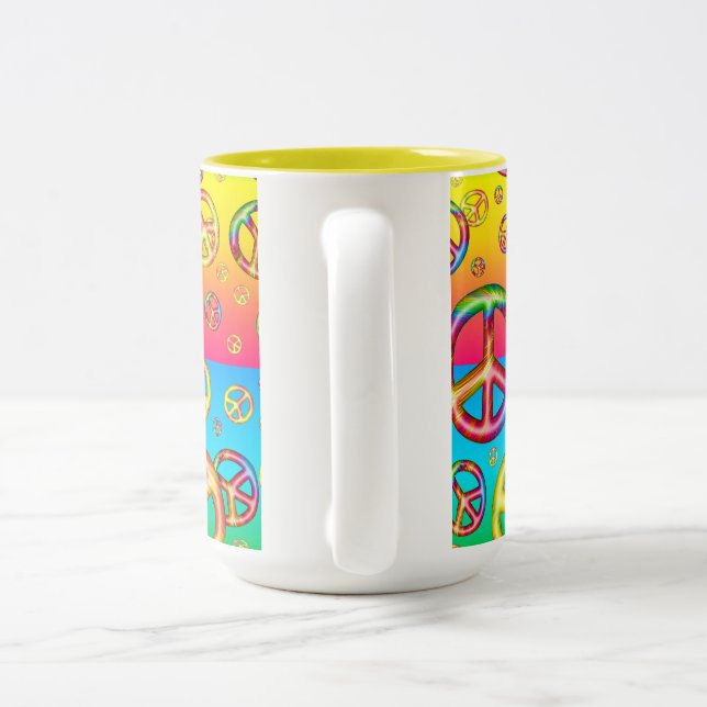 Crazy Kids Colours-PEACE OUT-2 Toned Mug (Handle)