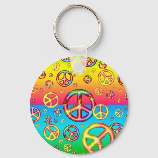 Crazy Kids Colours-PEACE OUT Key Ring (Front)