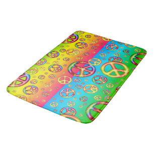 Crazy Kids Colours-PEACE OUT-Large Bath Mat