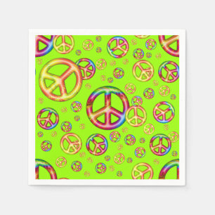 Crazy Kids Colours-PEACE OUT-Neon Paper Napkins
