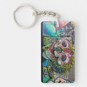 Crazy Kind Of Horror Skull Graffiti Key Ring