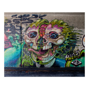 Crazy Kind Of Horror Skull Graffiti Poster