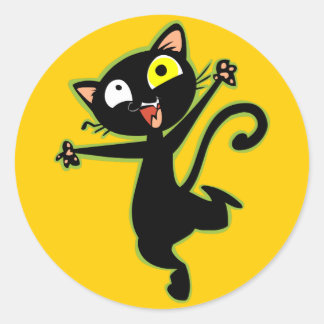 Crazy Kitty Stickers! Classic Round Sticker