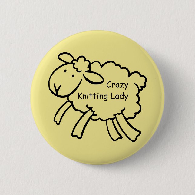 Crazy Knitting Lady Badge (Front)
