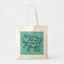 Crazy Knitting Lady Bag