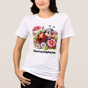 crazy ladybug lady customisable Tri-Blend shirt