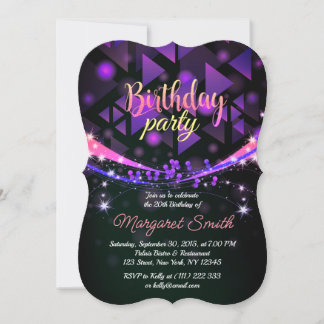 Crazy Let's party! Disco Birthday Invitation