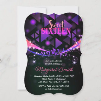Crazy Let's party! Disco Sweet 16 Invitation