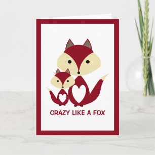 Crazy Like a Fox, Red Fox Burlap Card