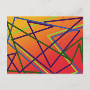 crazy lines on warm background whimsical postcard