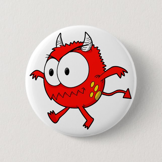 Crazy Little Devil Monster  Button (Front)