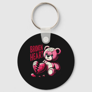 Crazy Love Hurt Broken Heart Pain Bear Valentine D Key Ring