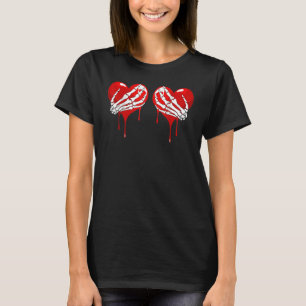 Crazy Love Hurt Broken Heart Pain Skeleton Bloody  T-Shirt