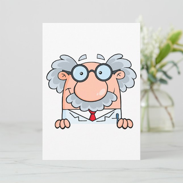 Crazy Mad Scientist in Lab Coat Invitation (Creator Uploaded)